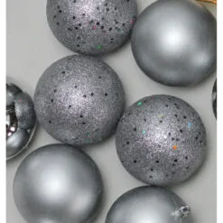 32ct Pewter Gray Shatterproof 4-Finish Christmas Ball Ornaments 3.25" (80mm) -Deals Christmas decorations Store northlight lj35319 03 09728.1667491218