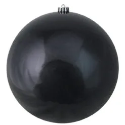 Shiny Jet Black Shatterproof Christmas Ball Ornament 10" (250mm)