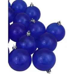 32ct Blue Shatterproof Transparent Christmas Ball Ornaments 3.25" (80mm) -Deals Christmas decorations Store northlight lj35495 03 42425.1667662902