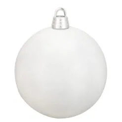Shiny White Shatterproof Christmas Ball Ornament 12" (300mm)