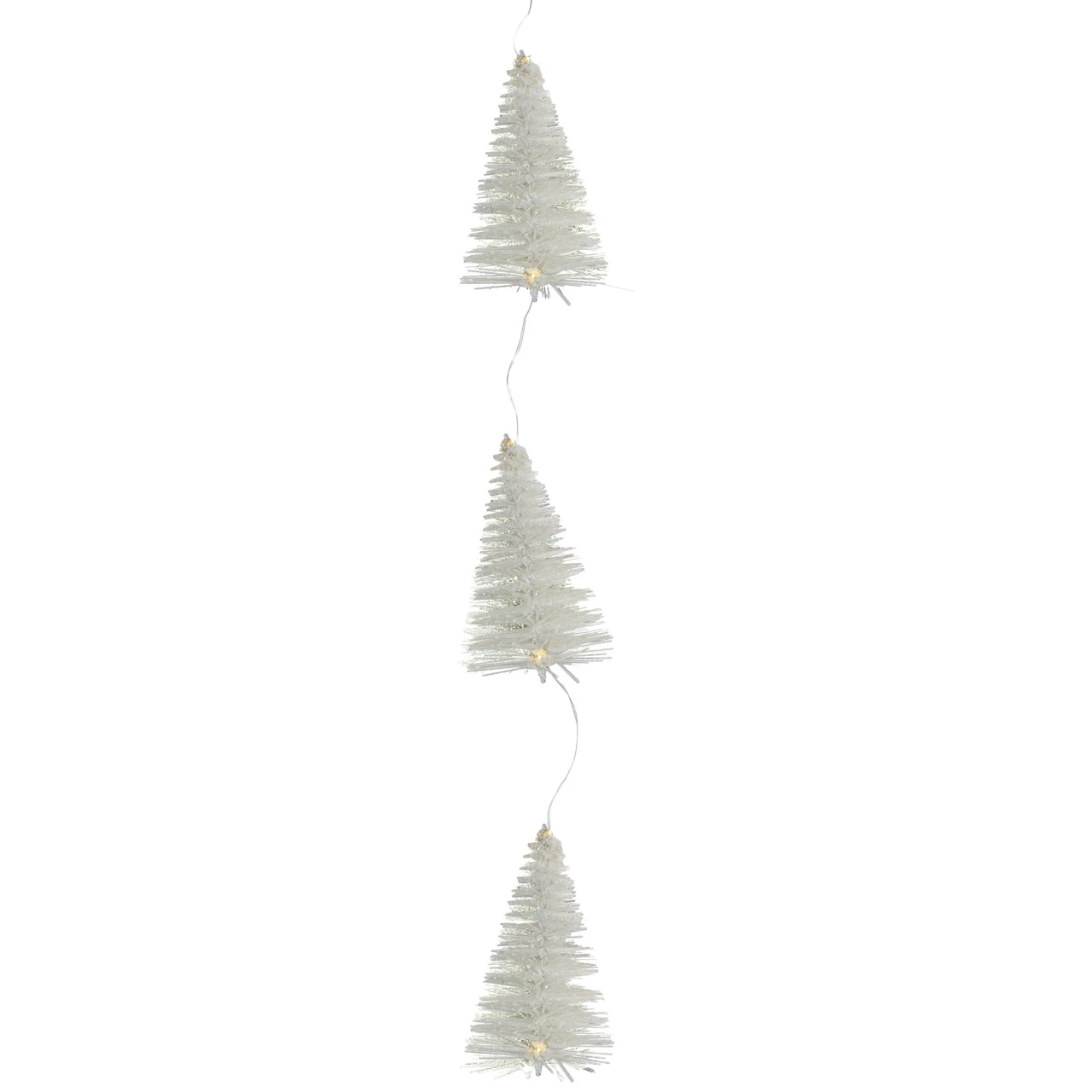 6.5' LED Lighted White Mini Sisal Tree Christmas Garland - Warm White Lights 1 6.5' LED Lighted White Mini Sisal Tree Christmas Garland - Warm White Lights