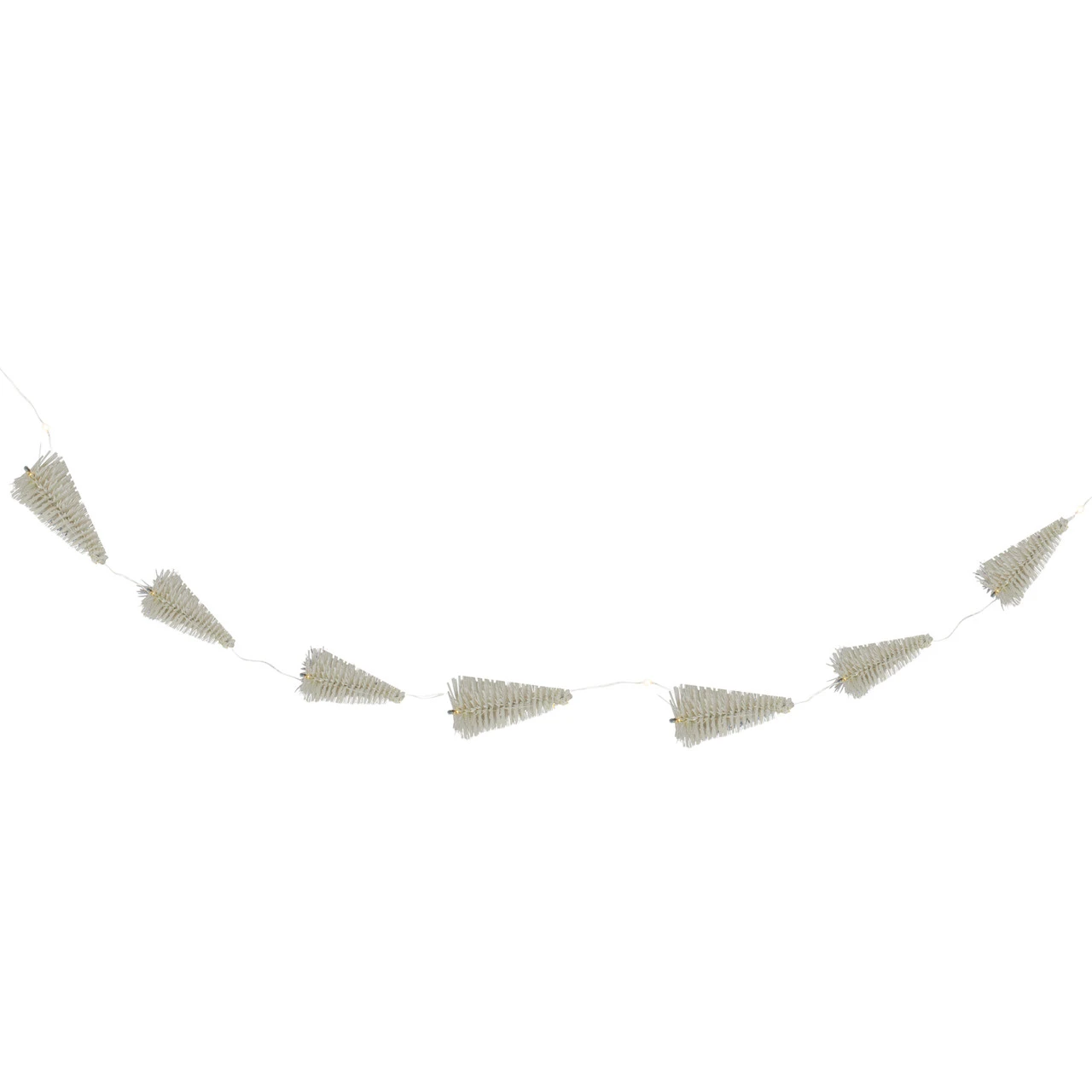 6.5' LED Lighted White Mini Sisal Tree Christmas Garland - Warm White Lights 3 6.5' LED Lighted White Mini Sisal Tree Christmas Garland - Warm White Lights - Image 3