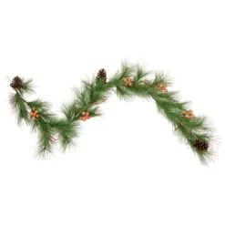 6' X 10" Long Needle Pine And Pinecone Artificial Christmas Garland, Unlit