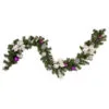 6' X 9" Foliage, Poinsettia And Ornament Artificial Christmas Garland, Unlit
