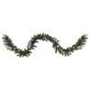 9' Pre-Lit Decorated Green Pine Artificial Christmas Garland, Warm White LED Lights