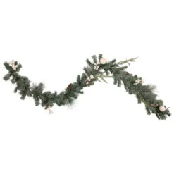 6' X 12" Pre-Lit Decorated Pine Artificial Christmas Garland, Warm White LED Lights