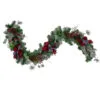 6' X 12" Dual Plaid And Berries Artificial Christmas Garland - Unlit