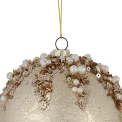 4" Gold Mercury With Beads Shatterproof Christmas Ball Ornament -Deals Christmas decorations Store northlight tr92606 2 27659.1667655652