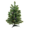 2' Pre-Lit Medium Canadian Pine Artificial Christmas Tree, Multicolor Lights