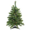 2' Pre-Lit Medium Canadian Pine Artificial Christmas Tree- Multi Lights, Green Wire