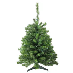 3' Pre-Lit Battery Operated Medium Canadian Pine Artificial Christmas Tree - Clear And White LED Lights