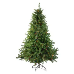 5' Pre-Lit Medium Canadian Pine Artificial Christmas Tree - Multicolor Lights