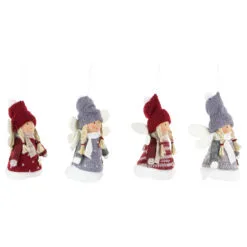 Set Of 4 Red And Gray Plush Angel Christmas Ornaments 4.25" -Deals Christmas decorations Store northlight wu94296 2 88726.1681148284