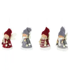Set Of 4 Red And Gray Plush Angel Christmas Ornaments 4.25" -Deals Christmas decorations Store northlight wu94296 3 22434.1681148285