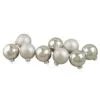 9ct Silver 2-Finish Glass Christmas Ball Ornaments 2.5" (65mm)