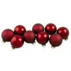 9ct Cherry Red Glass 2-Finish Christmas Ball Ornaments 2.5" (65mm)