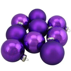 9ct Purple 2-Finish Glass Ball Christmas Ornaments 2.5" (63mm) -Deals Christmas decorations Store northlight wy00742 3 40005.1667580495