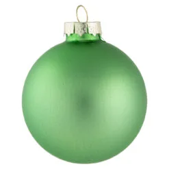 9ct Grass Green Finish Glass Christmas Ball Ornaments 2.5" (65mm)