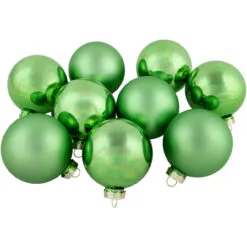 9ct Grass Green Finish Glass Christmas Ball Ornaments 2.5" (65mm) -Deals Christmas decorations Store northlight wy00747 3 52465.1677088372