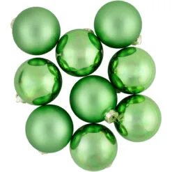 9ct Grass Green Finish Glass Christmas Ball Ornaments 2.5" (65mm) -Deals Christmas decorations Store northlight wy00747 4 37602.1677088372