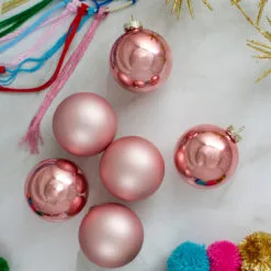 6ct Shiny And Matte Baby Pink Glass Ball Christmas Ornaments 3.25" (80mm) -Deals Christmas decorations Store northlight wy00759 4 23742.1667576632