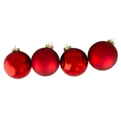 4ct Red And Gold 2-Finish Glass Christmas Ball Ornaments 4" (100mm) -Deals Christmas decorations Store northlight wy00768 3 59990.1667576627