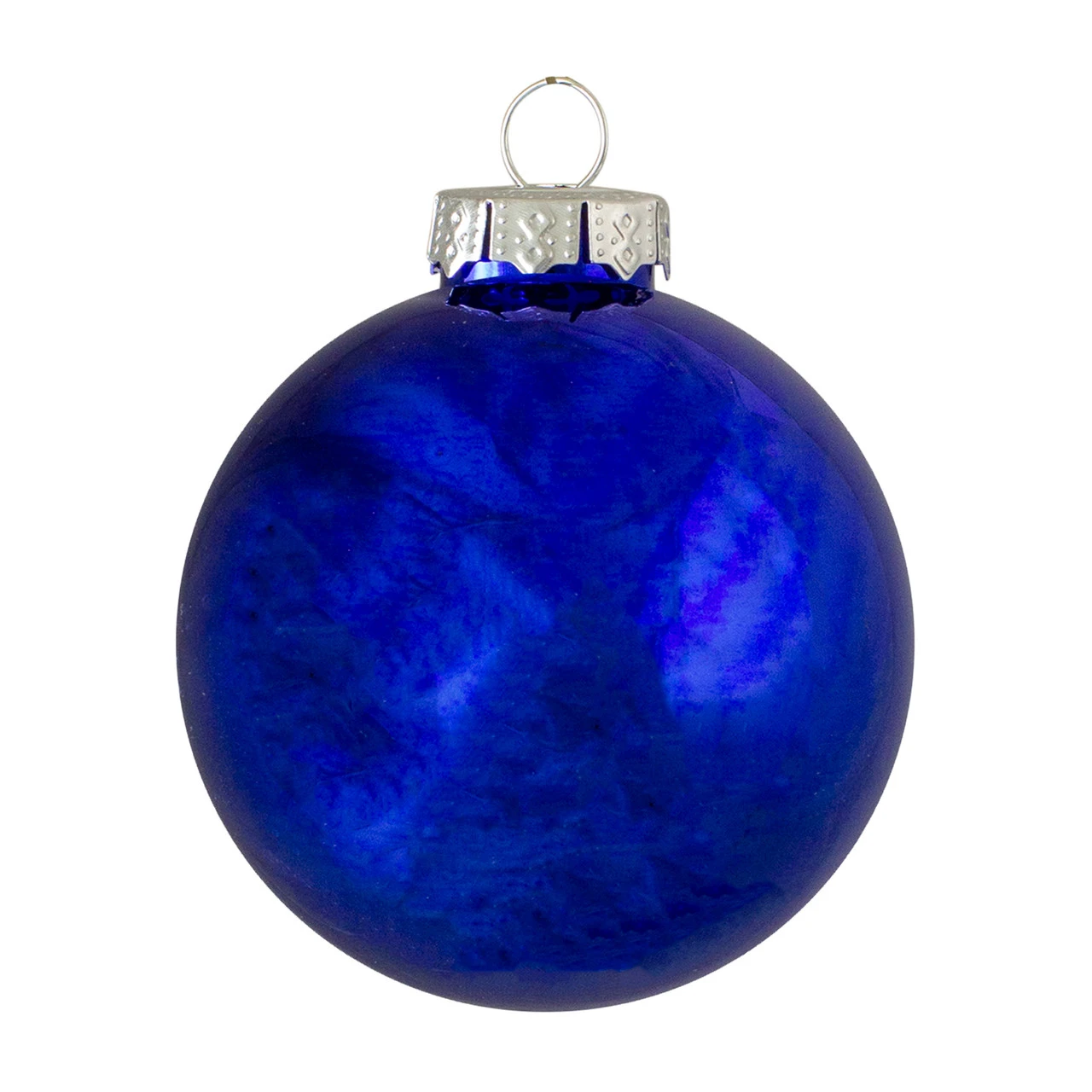 4ct Royal Blue 2-Finish Glass Christmas Ball Ornaments 4" (100mm) 4 4ct Royal Blue 2-Finish Glass Christmas Ball Ornaments 4" (100mm) - Image 4
