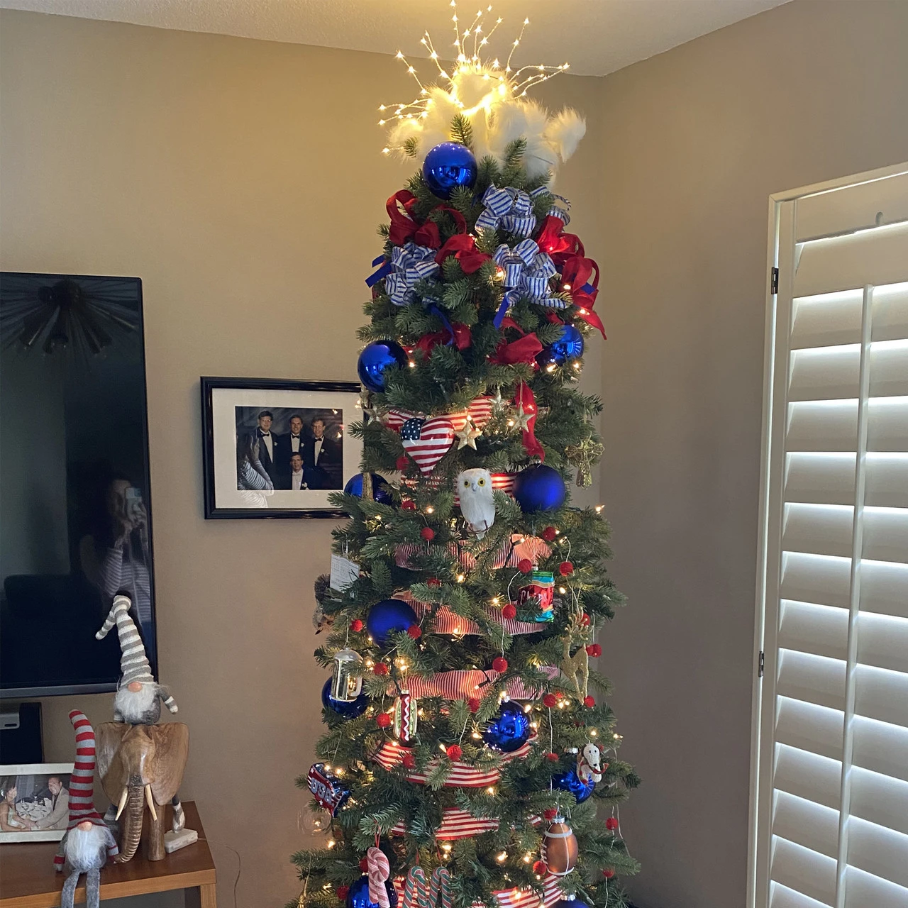 4ct Royal Blue 2-Finish Glass Christmas Ball Ornaments 4" (100mm) 5 4ct Royal Blue 2-Finish Glass Christmas Ball Ornaments 4" (100mm) - Image 5