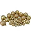 40ct Gold Glass 2-Finish Christmas Ball Ornaments 2.5" (60mm)