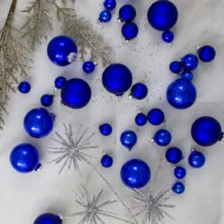 40ct Shiny And Matte Royal Blue And Silver Glass Ball Christmas Ornaments 2.5" (63mm) -Deals Christmas decorations Store northlight wy04141 6 15738.1667488331