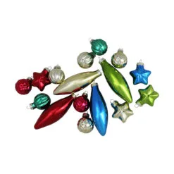 16ct Vibrantly Colored Shiny Shatterproof Finial And Star Christmas Ornaments 4" (100mm) -Deals Christmas decorations Store northlight wy04170 3 47513.1667573550