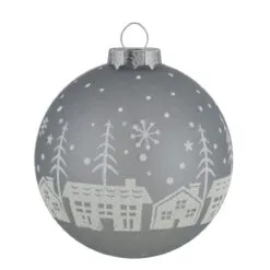4 Ct Gray And Clear Glass Ball Hanging Christmas Ornaments 3.25-Inch (80mm) -Deals Christmas decorations Store northlight wy88841 fix 1 28300.1667488882