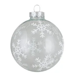4 Ct Gray And Clear Glass Ball Hanging Christmas Ornaments 3.25-Inch (80mm) -Deals Christmas decorations Store northlight wy88841 fix 2 55742.1667488883