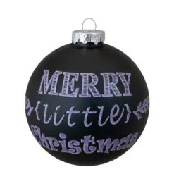 4ct Matte Black Merry Little Christmas Glass Ball Ornaments 2.5-Inch (65mm) -Deals Christmas decorations Store northlight wy88864 2 updated 36481.1667560492