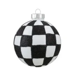 4ct Black And White Zig Zag And Checkered Christmas Glass Ball Ornaments 2.75" (67mm) -Deals Christmas decorations Store northlight wy88884 fix 2 65398.1676922357