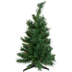 2' Pre-Lit Medium Royal Pine Artificial Christmas Tree - Multicolor Lights