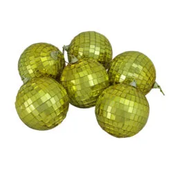 6ct Gold Mirrored Christmas Ball Ornaments 3.25" (80mm)