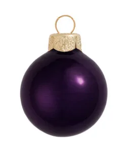 2ct Purple Pearl Glass Christmas Ball Ornaments 6" (150mm)