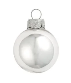 2ct Silver Glass Shiny Christmas Ball Ornaments 6" (150mm)