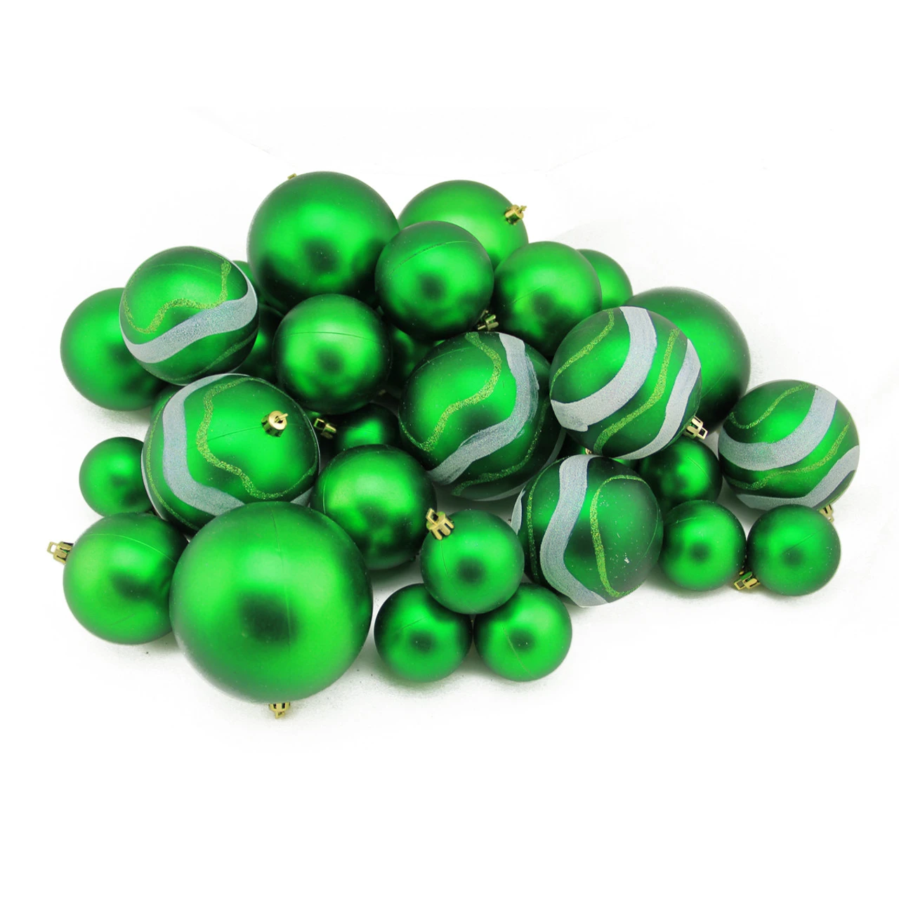 39ct Green Shatterproof 2-Finish Christmas Ball Ornaments 4" (100mm) 1 39ct Green Shatterproof 2-Finish Christmas Ball Ornaments 4" (100mm)