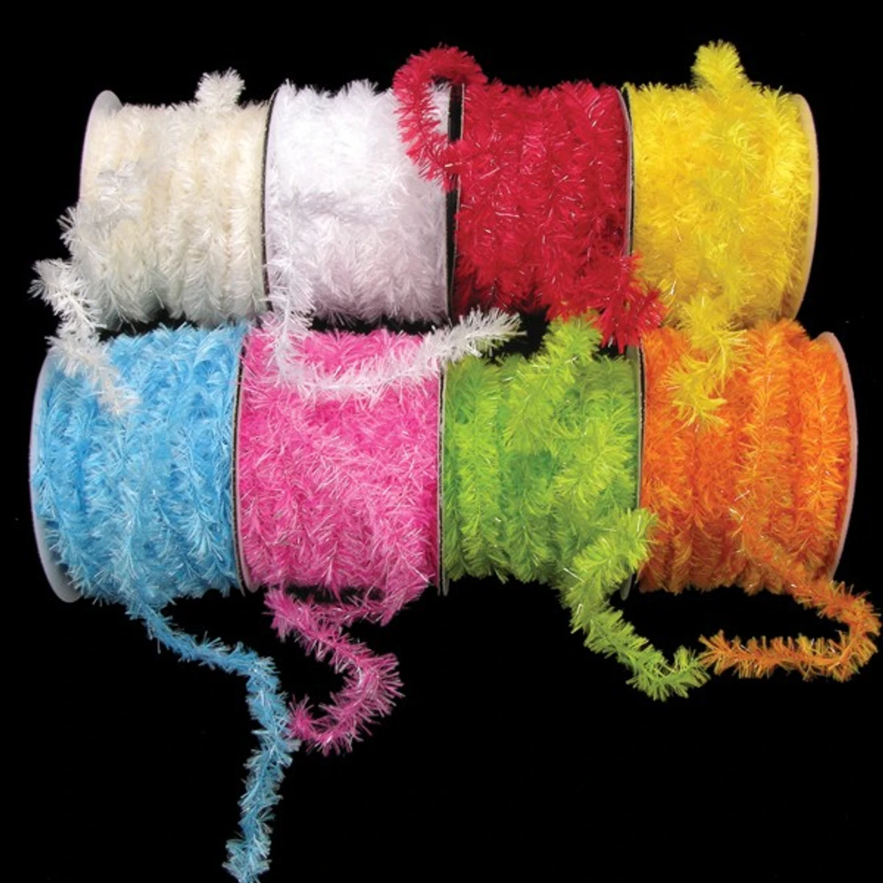 Lime Green Fuzzy Boa Party Garland 0.75" X 55 Yards 2 Lime Green Fuzzy Boa Party Garland 0.75" X 55 Yards - Image 2