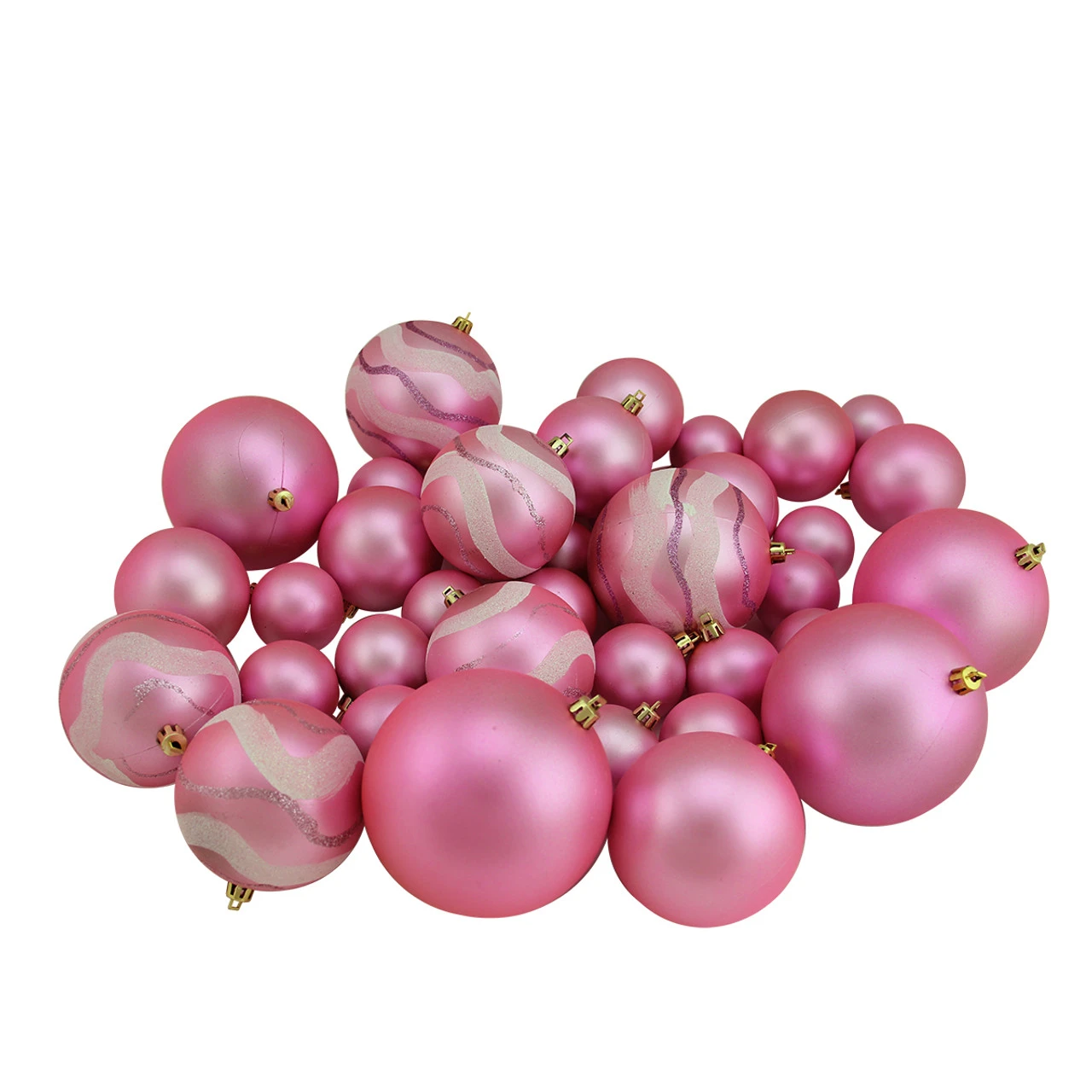 39ct Pink Shatterproof 2-Finish Christmas Ball Ornaments 4" (100mm) 1 39ct Pink Shatterproof 2-Finish Christmas Ball Ornaments 4" (100mm)