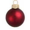 40ct Henna Red Glass Matte Christmas Ball Ornaments 1.25" (30mm)