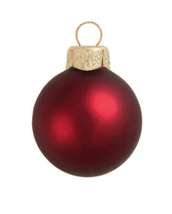 40ct Henna Red Glass Matte Christmas Ball Ornaments 1.25" (30mm)