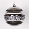 Black And White Zebra Print 2-Finish Shatterproof Christmas Ball Ornament 8" (200mm)
