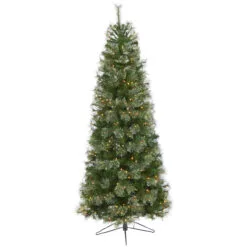 6.5’ Pre-Lit Slim Cashmere Christmas Tree, Warm Clear Lights
