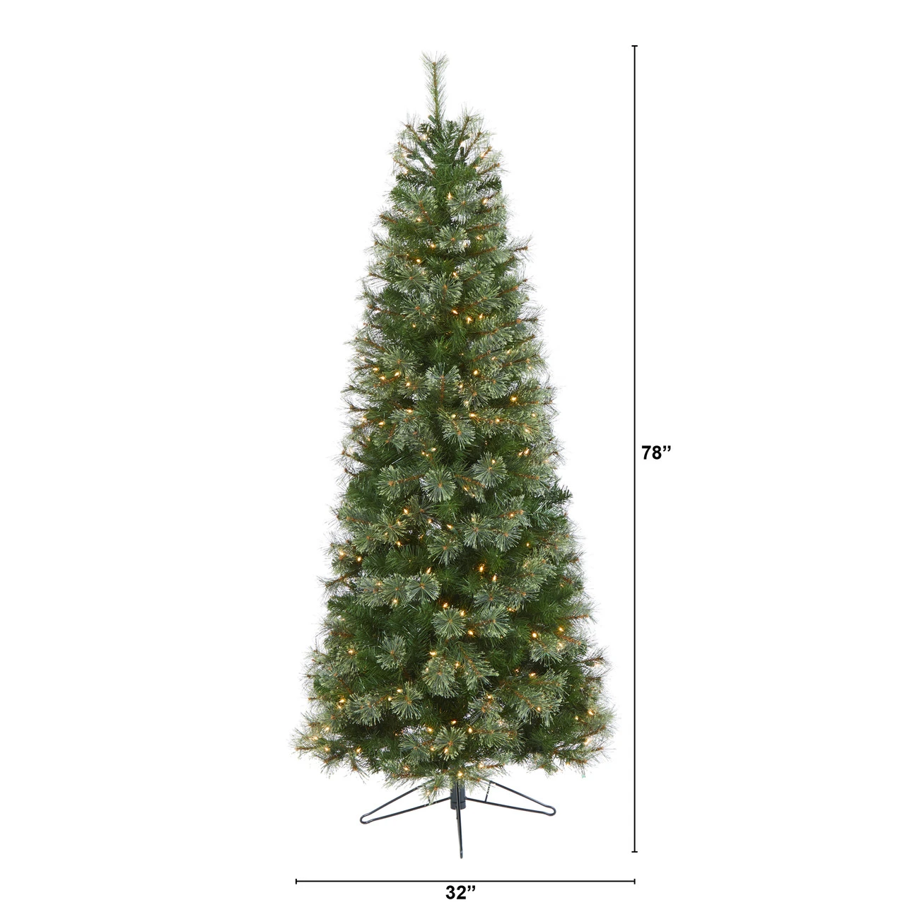 6.5’ Pre-Lit Slim Cashmere Christmas Tree, Warm Clear Lights 2 6.5’ Pre-Lit Slim Cashmere Christmas Tree, Warm Clear Lights - Image 2
