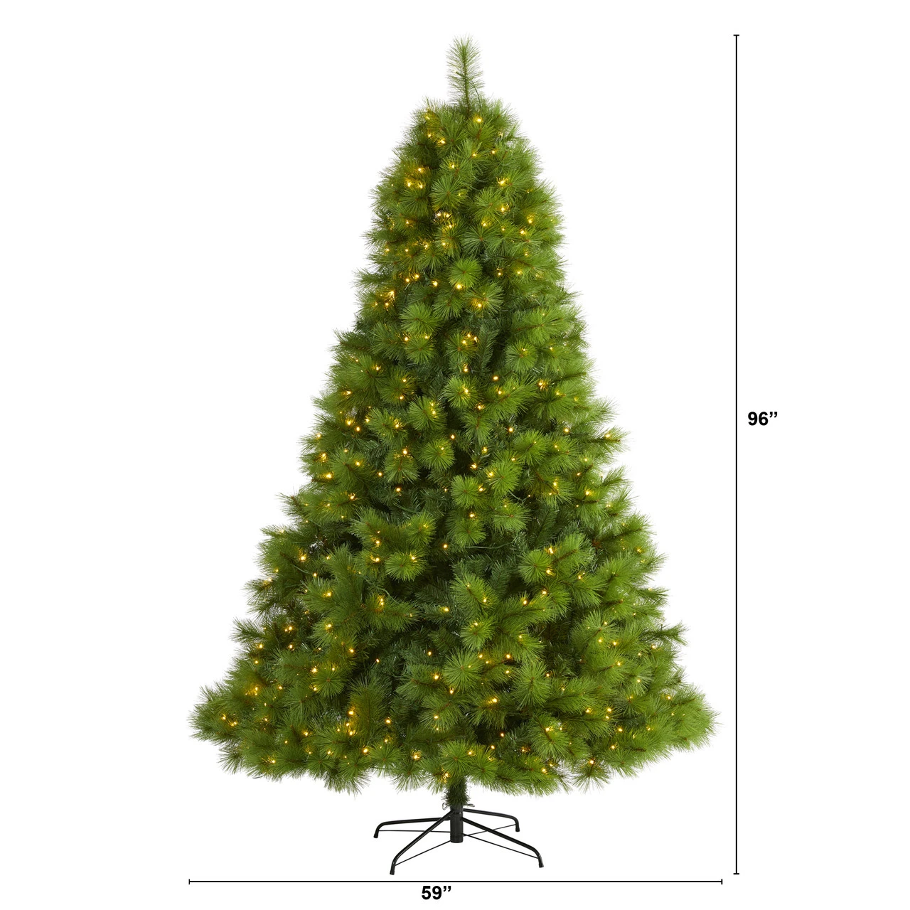 8’ Pre-Lit Green Scotch Pine Artificial Christmas Tree, Clear LED Light 2 8’ Pre-Lit Green Scotch Pine Artificial Christmas Tree, Clear LED Light - Image 2