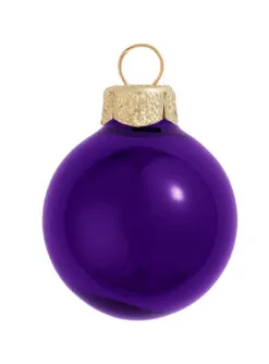 6ct Purple Glass Shiny Christmas Ball Ornaments 4" (100mm)