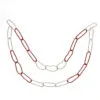 36" Red And Silver Round Loops Christmas Chain Garland - Unlit